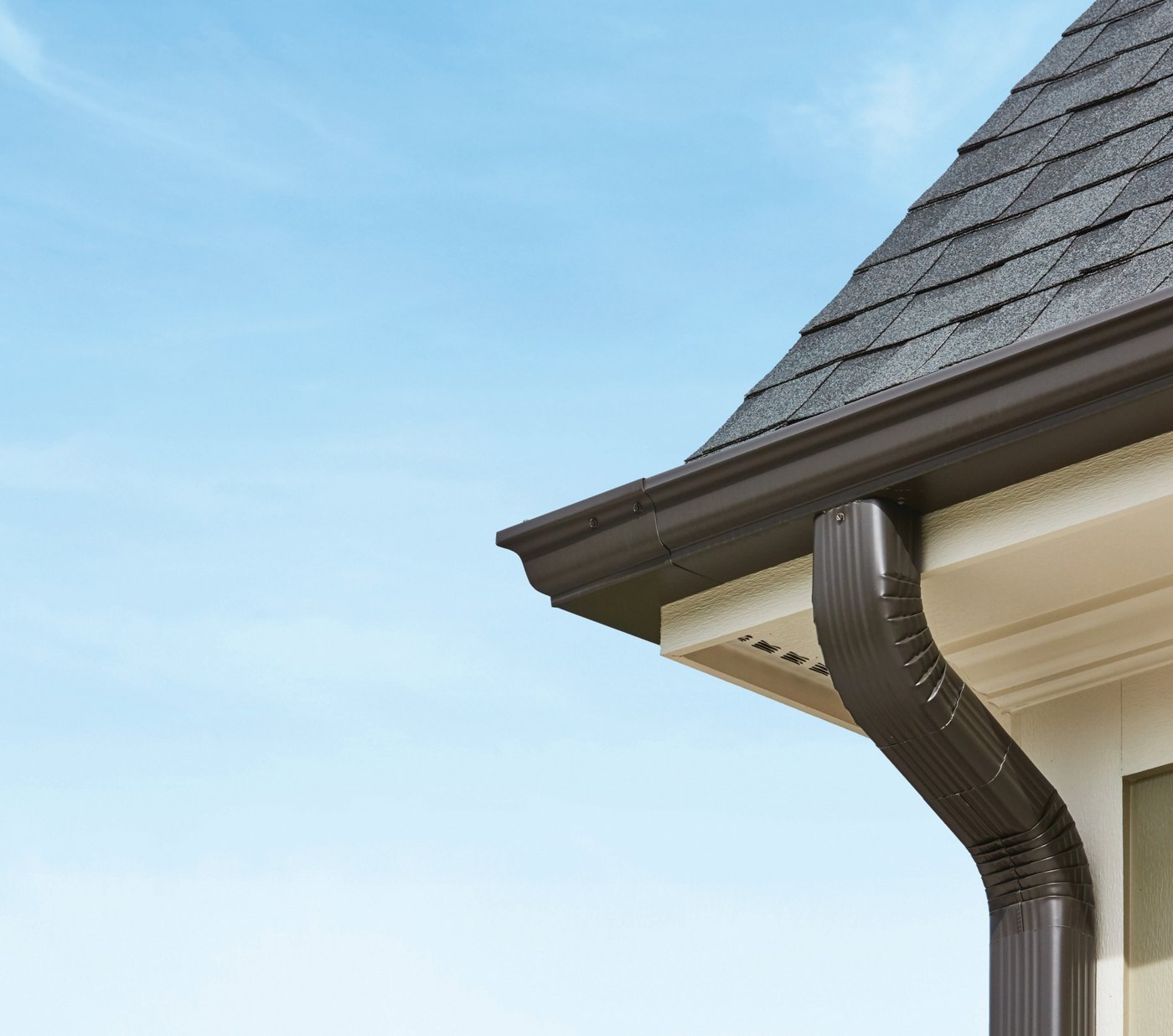Gutter and downspout photo from the McDaniels gutter page